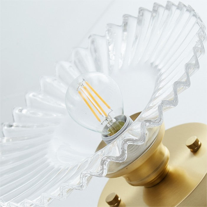 Vintage Clear Glass Ribbed Ceiling Light