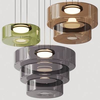 Bauhaus Glass Pendant Light with Warm LED Bulb
