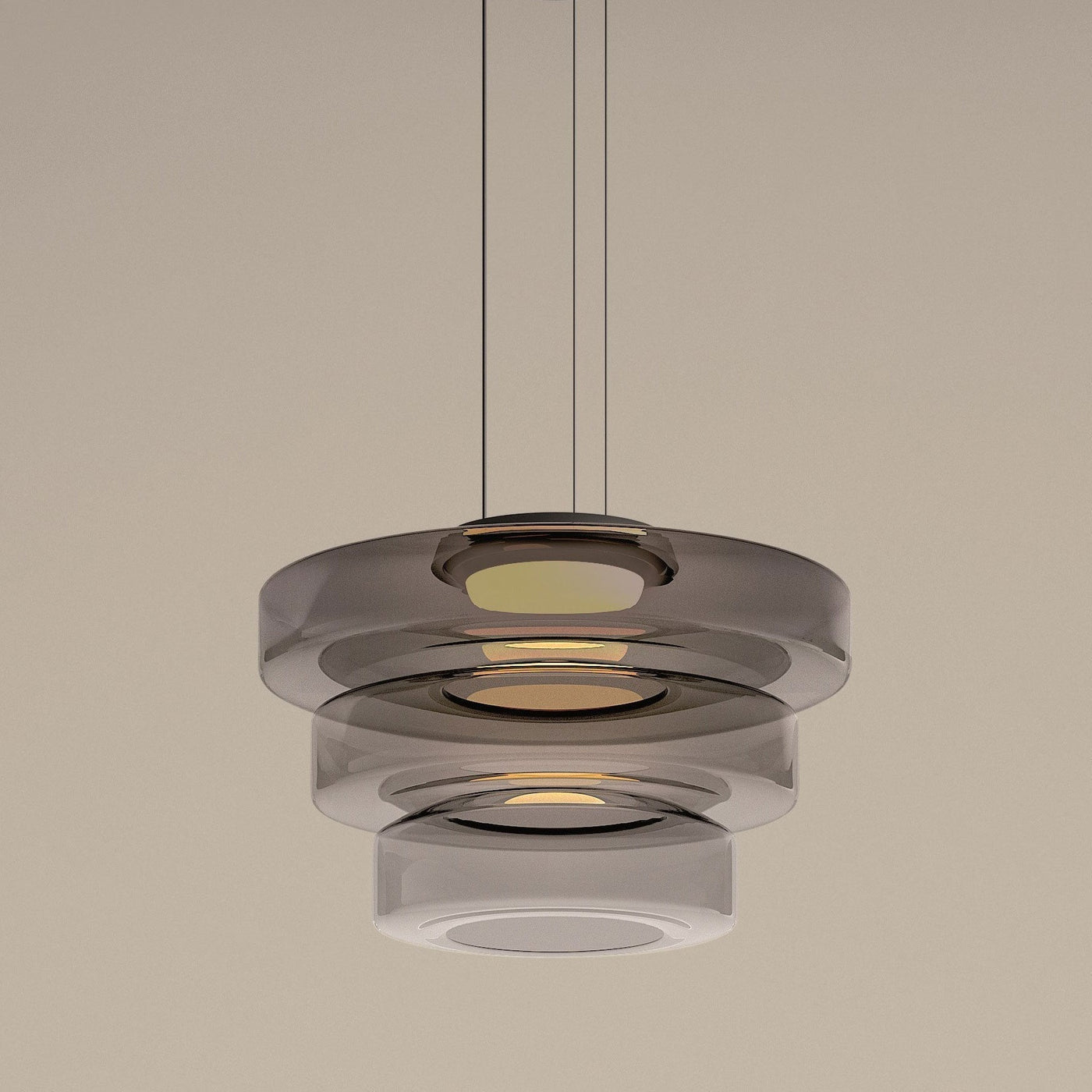 Bauhaus Glass Pendant Light with Warm LED Bulb