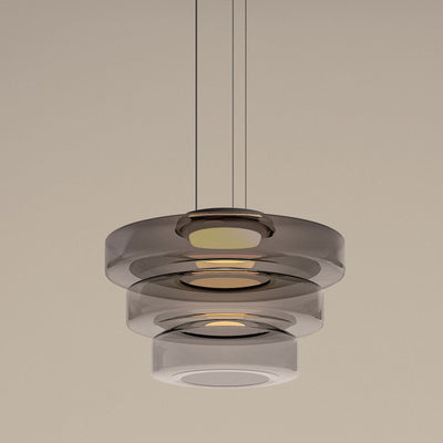 Bauhaus Glass Pendant Light with Warm LED Bulb