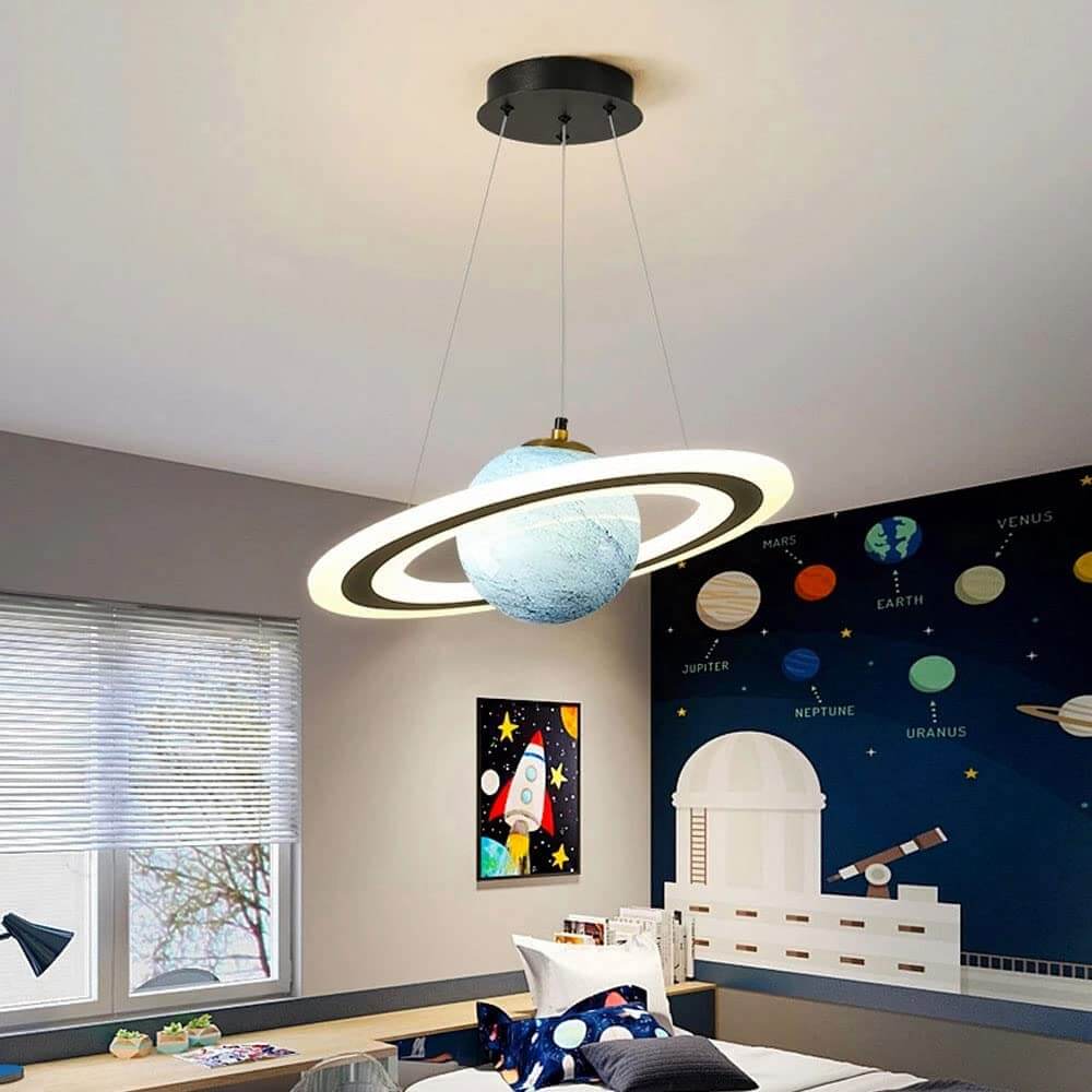 LED Pendant Lamp for Kids Room Planet Design