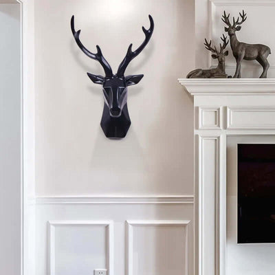 3D Geometric Deer Head Wall Decor Modern Resin