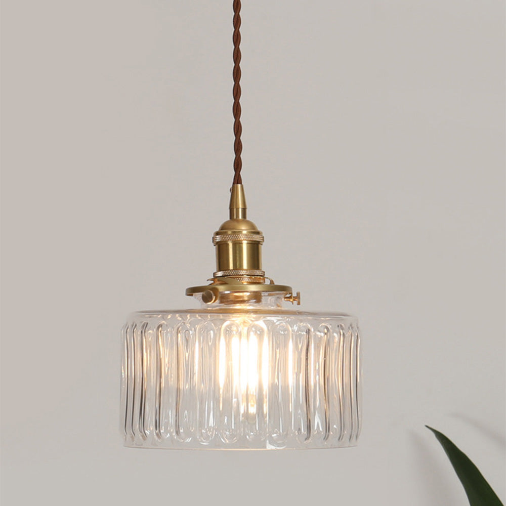 Vintage Glass Crystal Pendant Light E27