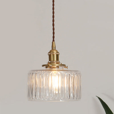 Vintage Glass Crystal Pendant Light E27