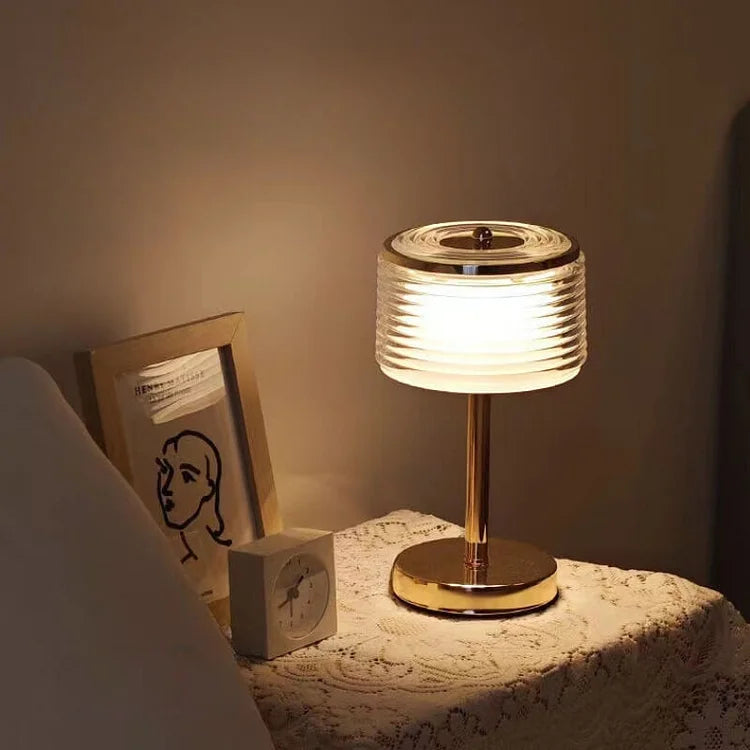 LED Ring Table Lamp with Multi-Layer Shade
