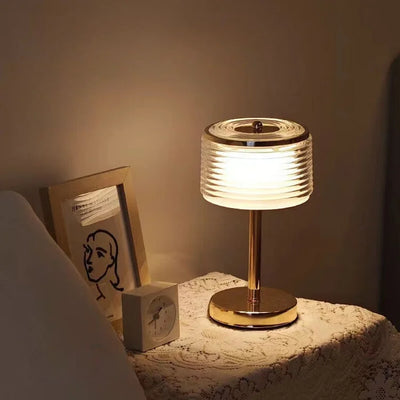 LED Ring Table Lamp with Multi-Layer Shade