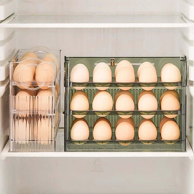 Clear Egg Organizer – Space-Saving Rolling Fridge Storage