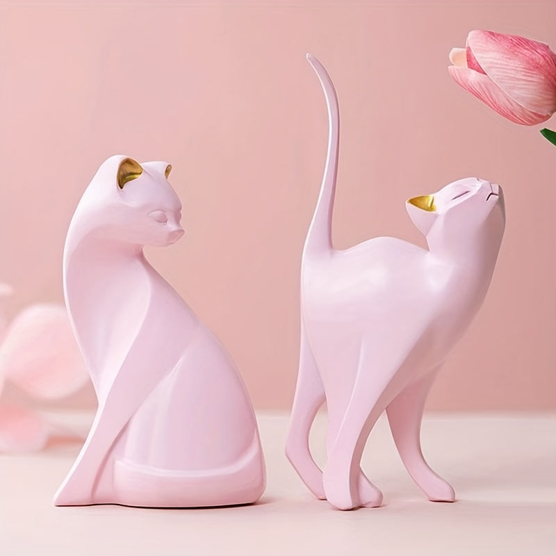 Modern Resin Cat Figurine – Nordic Style Decor