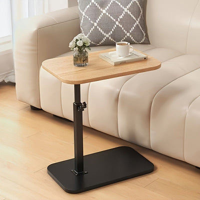 Adjustable Side Table – Wood & Metal for Couch or Bed