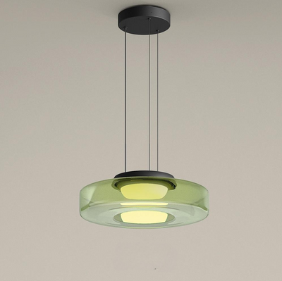 Bauhaus Glass Pendant Light with Warm LED Bulb