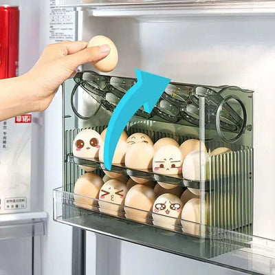 Clear Egg Organizer – Space-Saving Rolling Fridge Storage