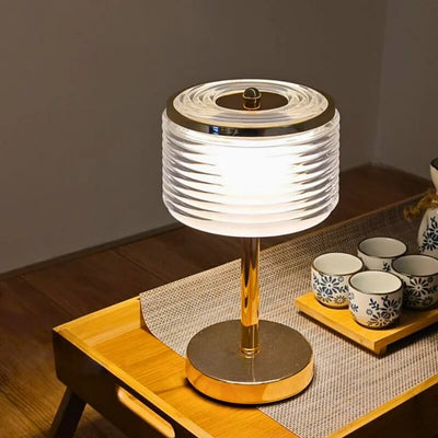 LED Ring Table Lamp with Multi-Layer Shade