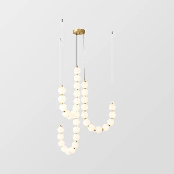 Elegant White Necklace Chandelier with LED Lights
