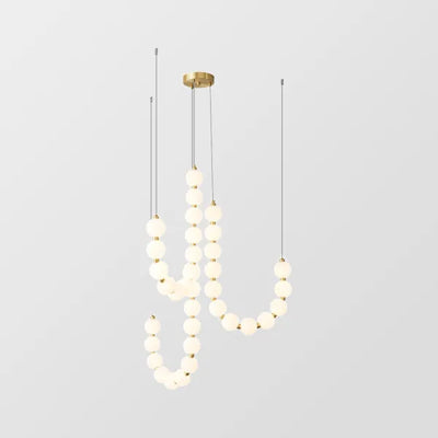 Elegant White Necklace Chandelier with LED Lights