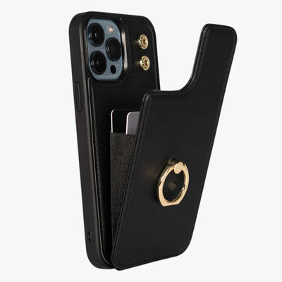 iPhone Wallet Case with Kickstand Ring