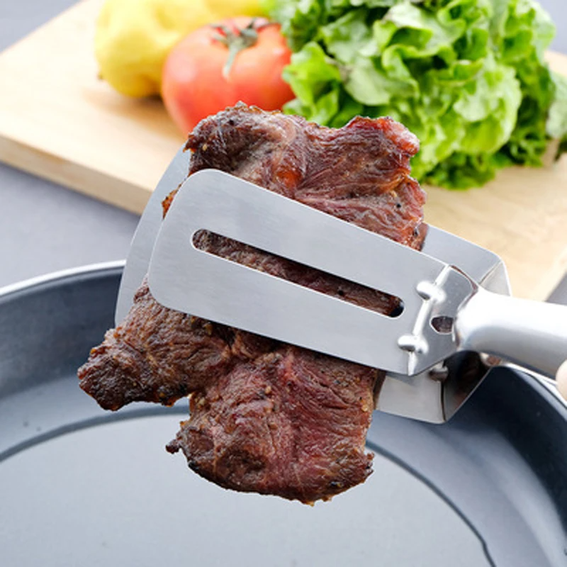 Stainless Steel Double-Sided Cooking Spatula Clamp Tool