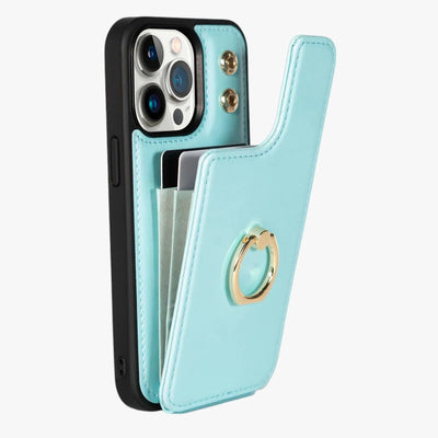 iPhone Wallet Case with Kickstand Ring