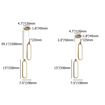 BrassGlow – Double Ring Gold Pendant Lamp (Adjustable Height)