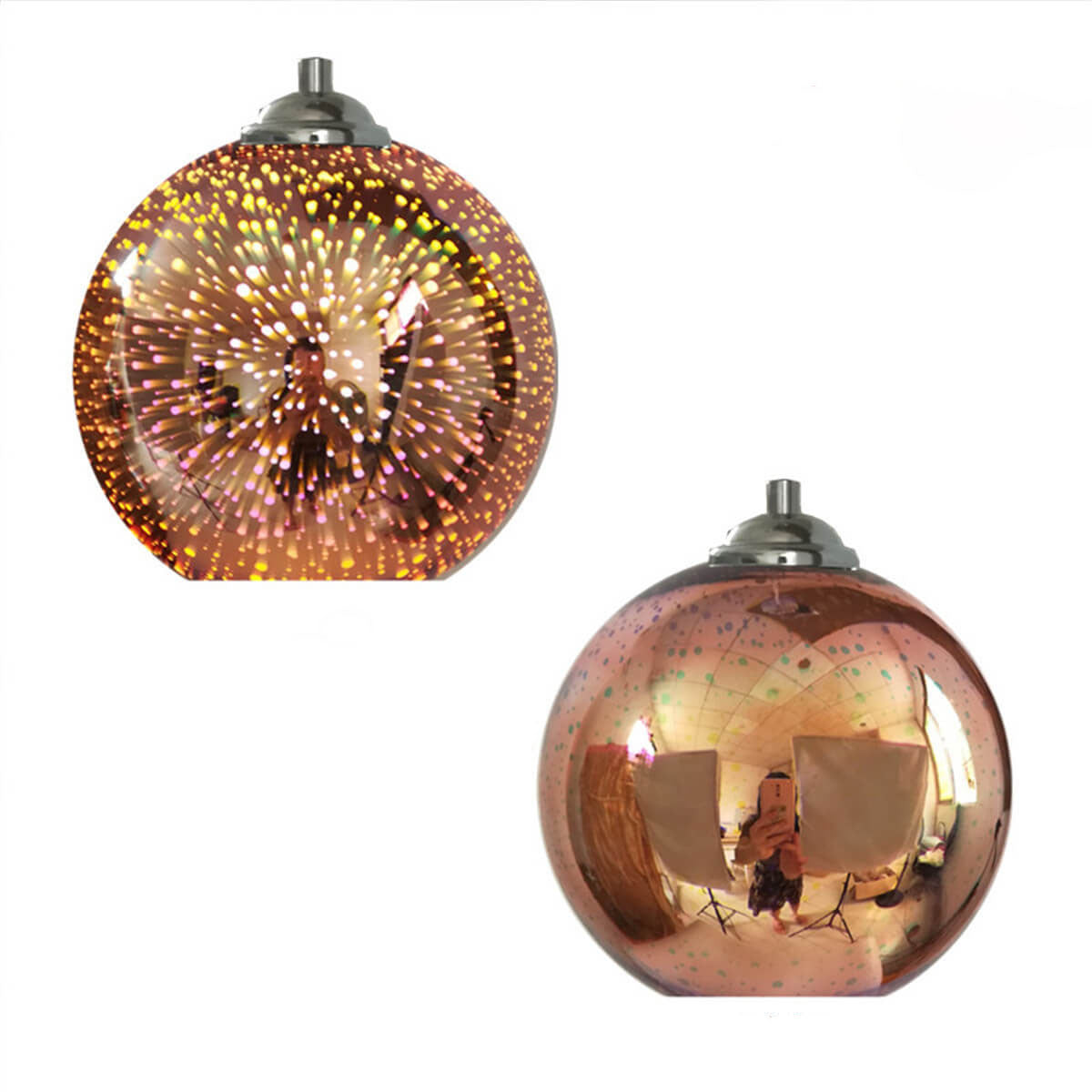Modern 3D Firework Glass Dome Pendant Light