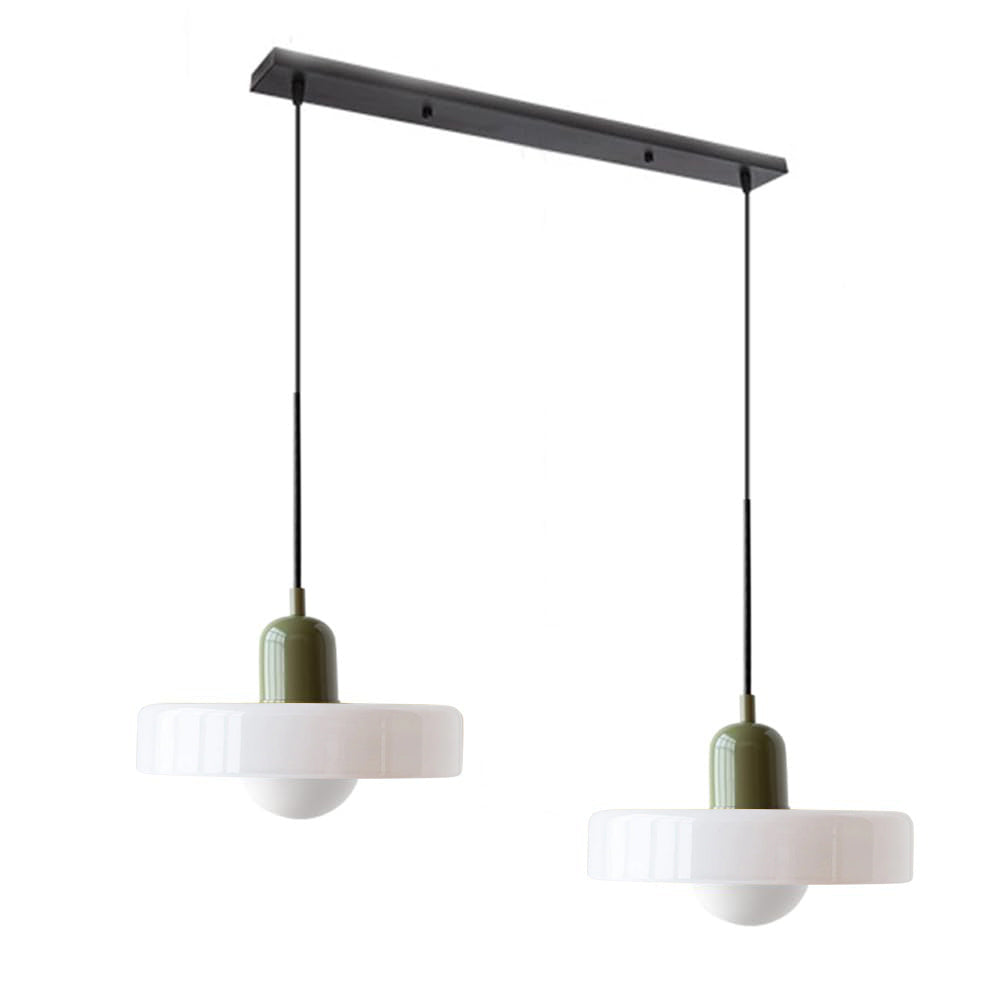 2-Head Bauhaus Glass Pendant Light Adjustable