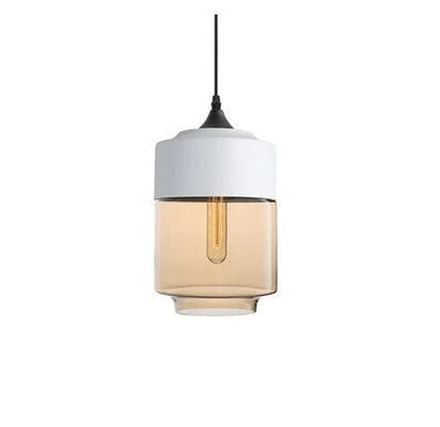 Hand-Blown Glass & Wood Pendant Light Adjustable