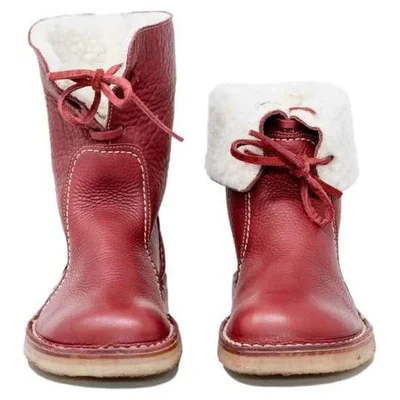 Men’s Waterproof Wool Lined Leather Winter Boots