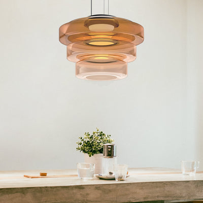 Bauhaus Glass Pendant Light with Warm LED Bulb