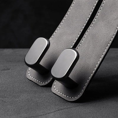 Car Seat Back Double Hook with Phone Holder – PU Leather Organizer