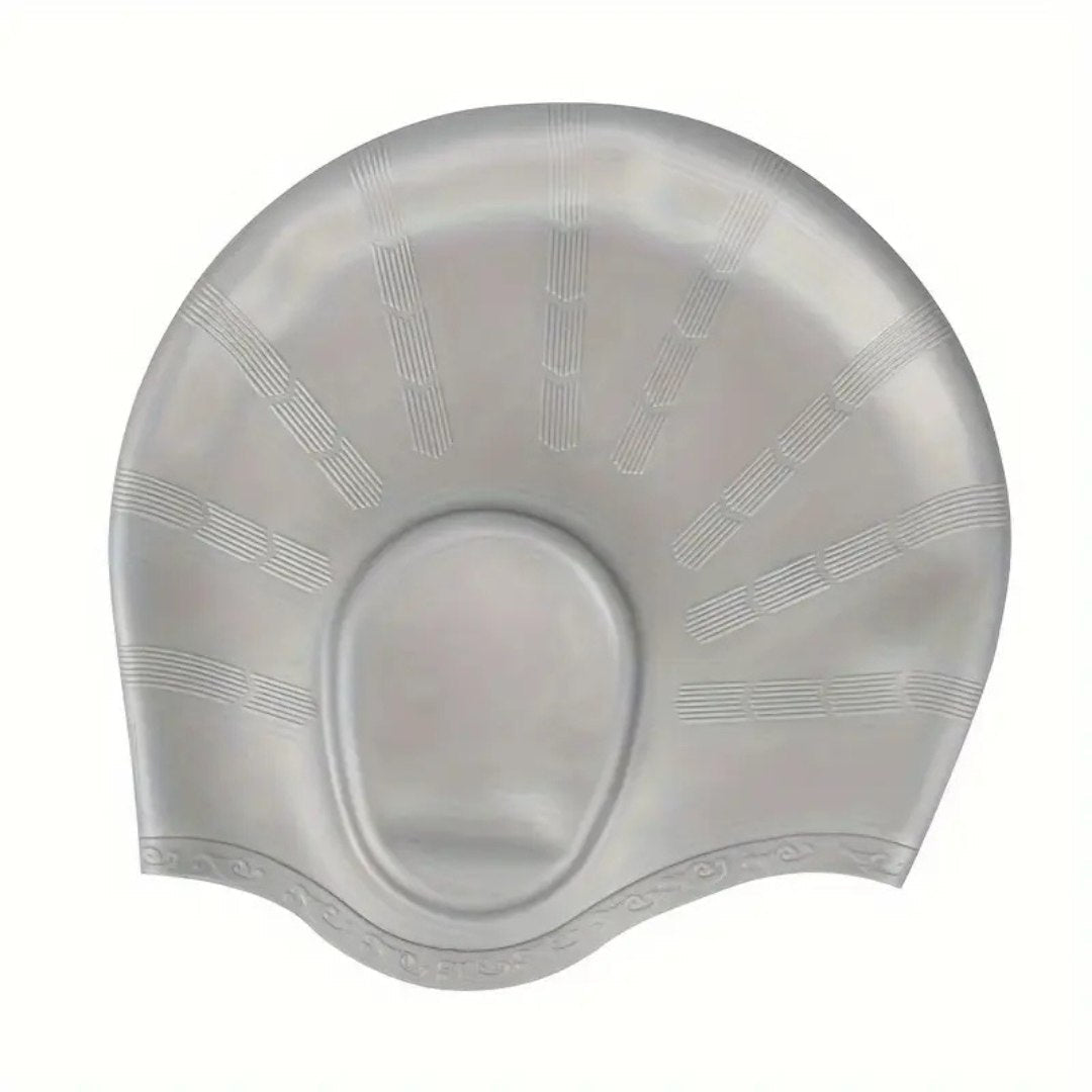 Silicone Swim Cap with Ear Protection for Long Hair