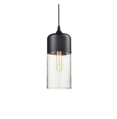 Hand-Blown Glass & Wood Pendant Light Adjustable