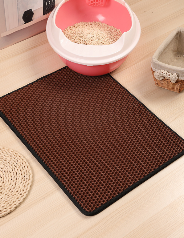 Cat Litter Mat with Double-Layer Trap and Non-Slip Base – PawGuard