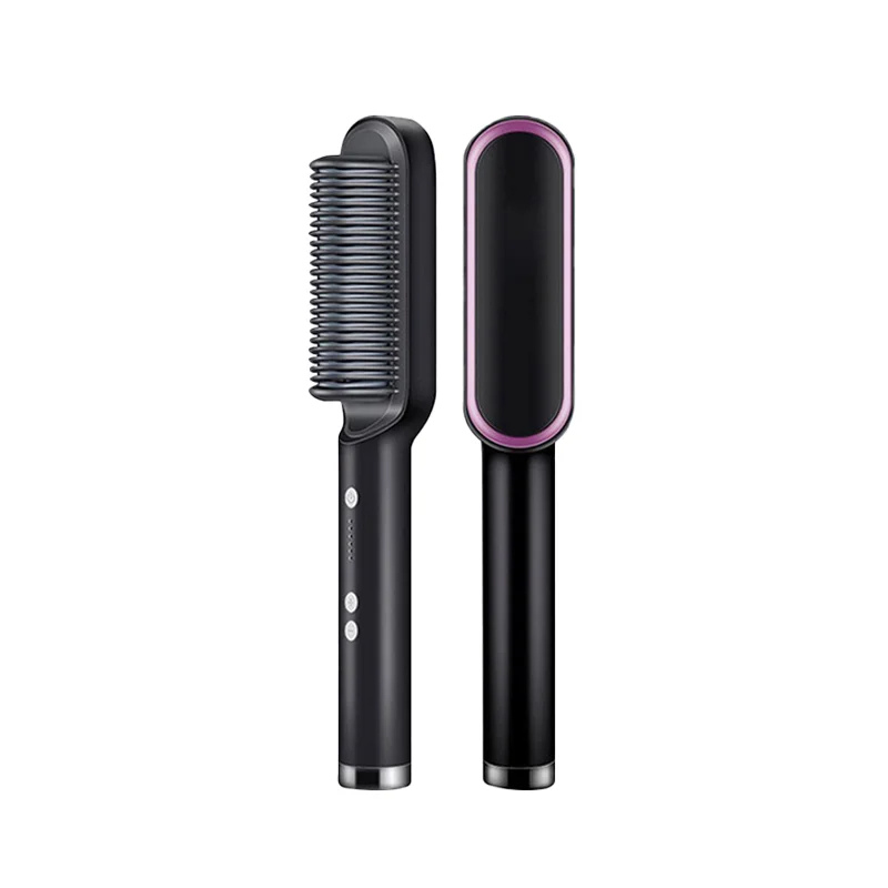 Heated Hair Straightening Brush with LED Display