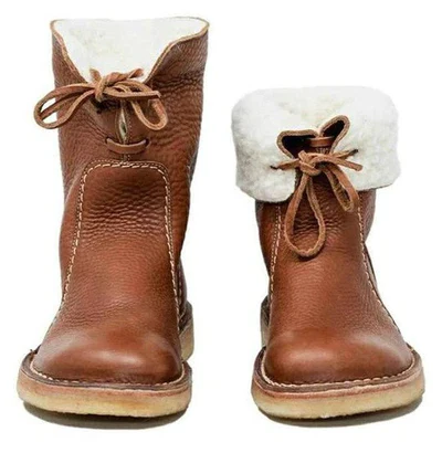 Men’s Waterproof Wool Lined Leather Winter Boots
