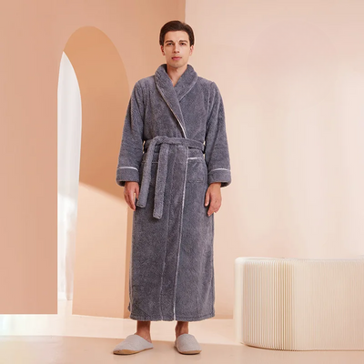 Men’s Flannel Fleece Winter Bathrobe Robe