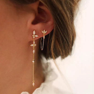 Gold-Plated Drop Earrings for Women – Elodie Design
