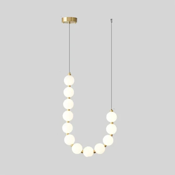 Elegant White Necklace Chandelier with LED Lights