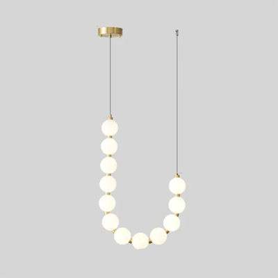 Elegant White Necklace Chandelier with LED Lights