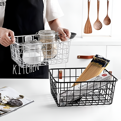 Modern Wire Storage Basket with Handles – NeatBasket