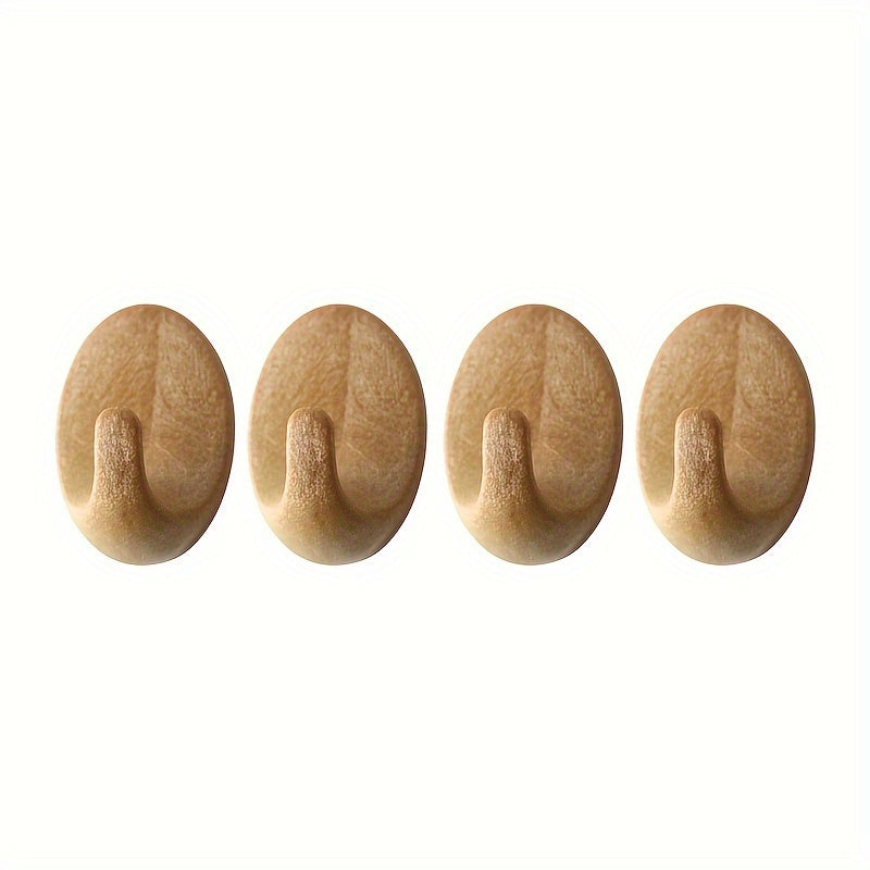 Self-Adhesive Wood-Look Wall Hooks Durable