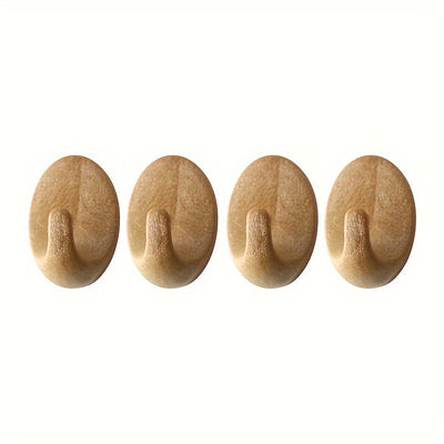 Self-Adhesive Wood-Look Wall Hooks Durable