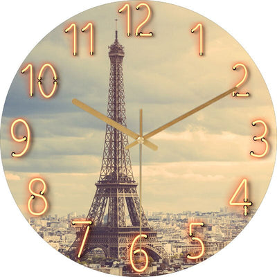 Modern Wooden Wall Clock with Silent Mechanism