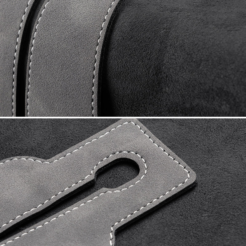 Car Seat Back Double Hook with Phone Holder – PU Leather Organizer