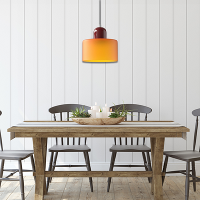 Glass Cylinder Pendant Light