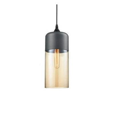 Hand-Blown Glass & Wood Pendant Light Adjustable