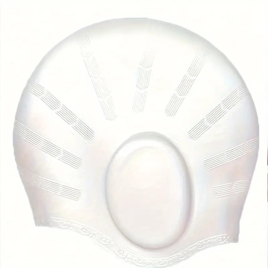 Silicone Swim Cap with Ear Protection for Long Hair