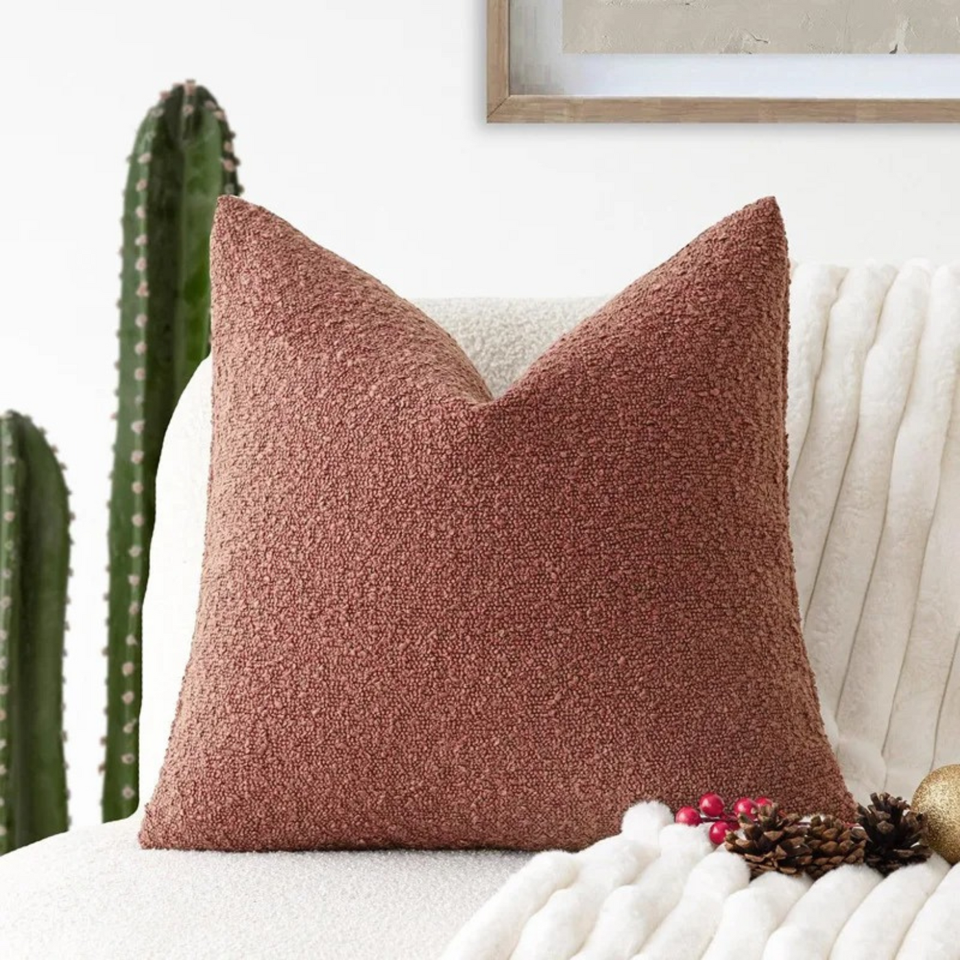 Tulum Boucle Cushion Cover 45x45cm Decorative Pillow