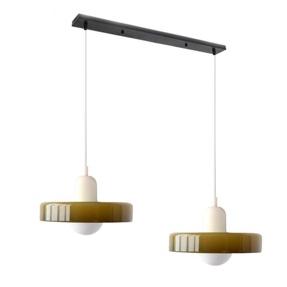 2-Head Bauhaus Glass Pendant Light Adjustable