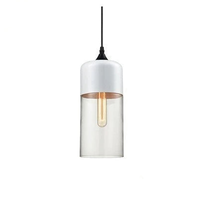 Hand-Blown Glass & Wood Pendant Light Adjustable
