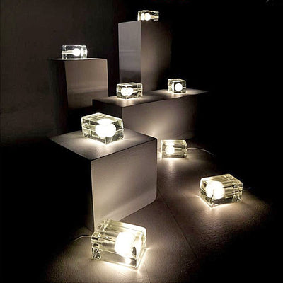 Glass Block Table Lamp with G9 Socket