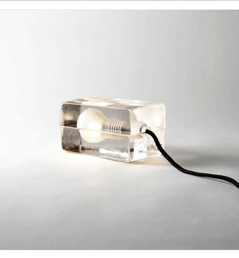Glass Block Table Lamp with G9 Socket